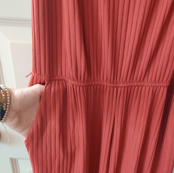 JustFab Ribbed Rust Jumpsuit - Picture 3 of 6